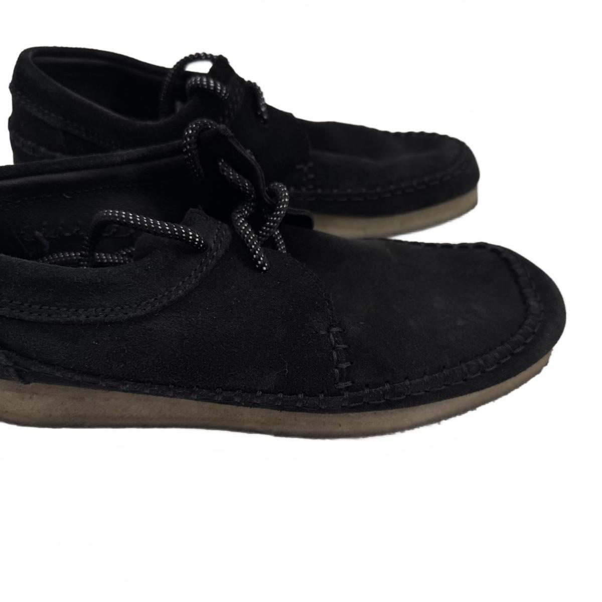 Clarks mens size 8 Originals Weaver black suede sneakers oxford made in Portugal