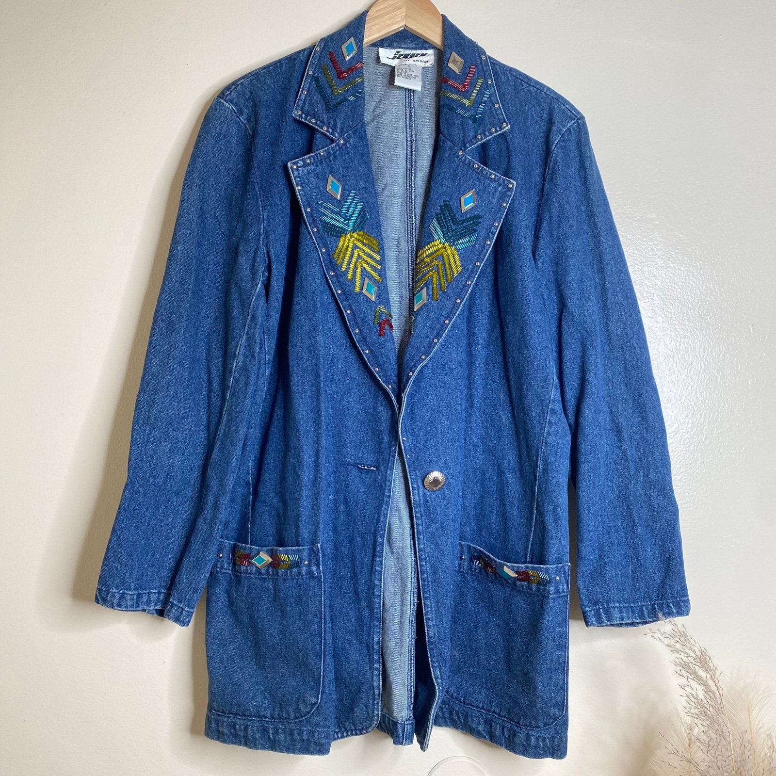 Vintage Western Cowgirl Denim Duster Jacket