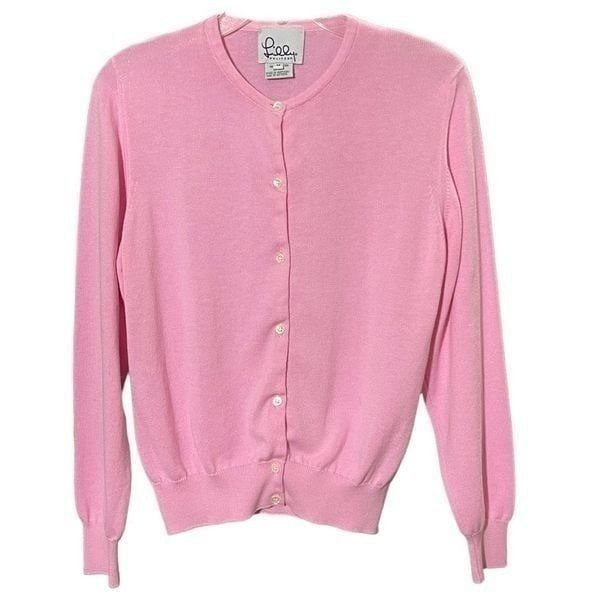 LILLY PULITZER Vintage 90s Women's Cardigan Sweater, Barbiecore, Pink - Medium
