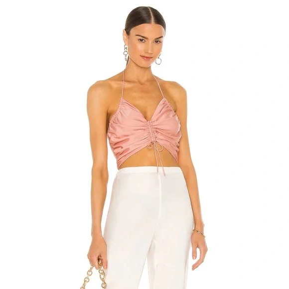 Misha Collection / Revolve Madrona Satin Halter Top Cantaloupe NWOT Size 4 138