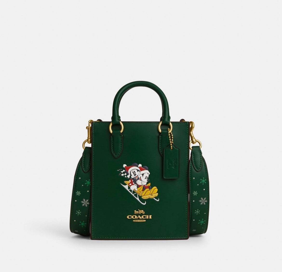 NWT coach Disney X Coach North South Mini Tote With Sled Motif CN021