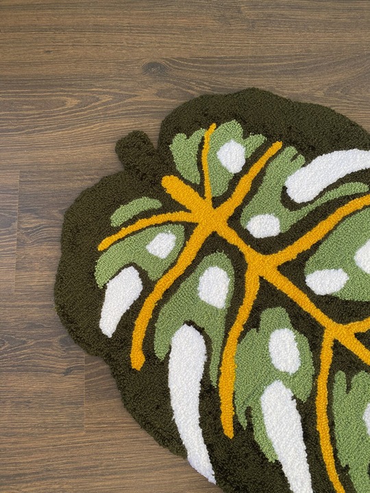 Dark green modern plant carpet