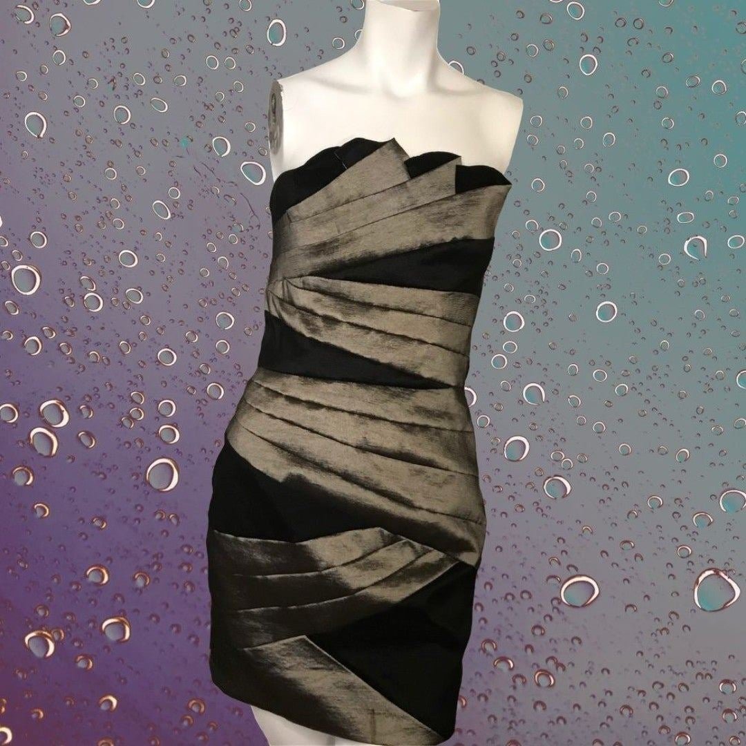Jessica McClintock 90s Iridescent Formal Vintage Short Dress Holiday Christmas