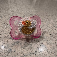 Rubber Ducky Swarovski crystal pacifier new baby gift