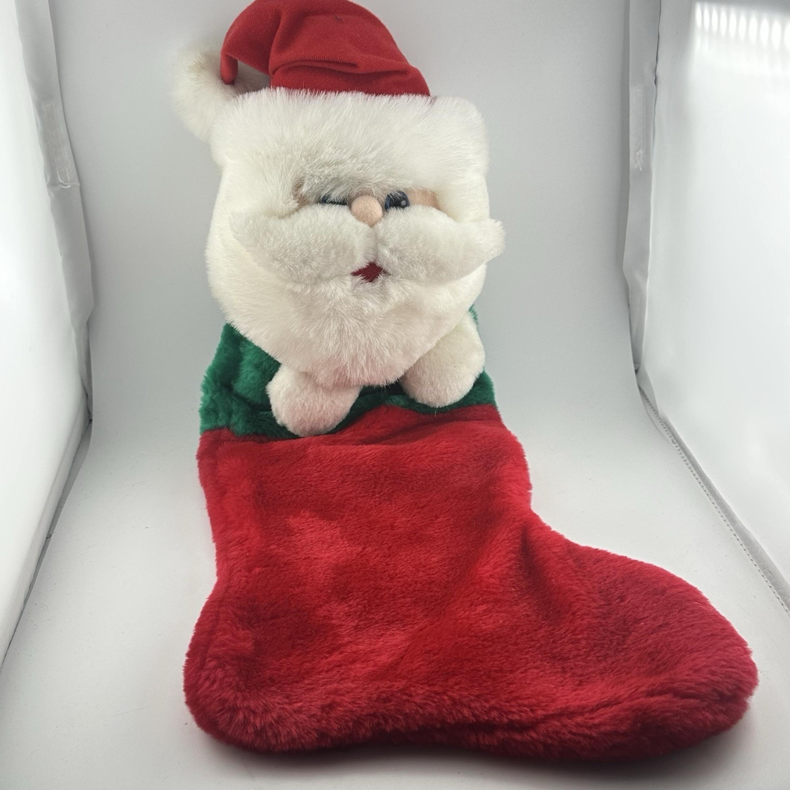 MTY International New Plush Santa Christmas Stocking 3D Soft 24 Inch EUC