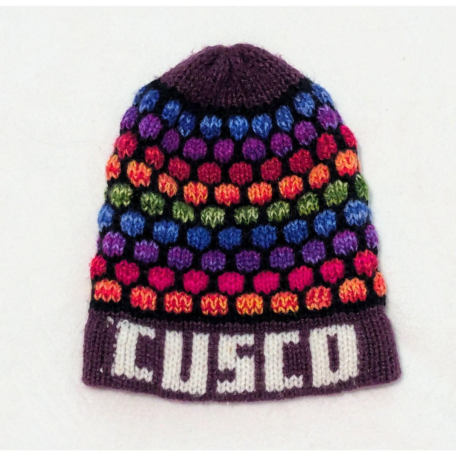 Purple Cuzco Knit Peruvian Beanie Hat