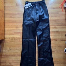Black Faux Leather Pants
