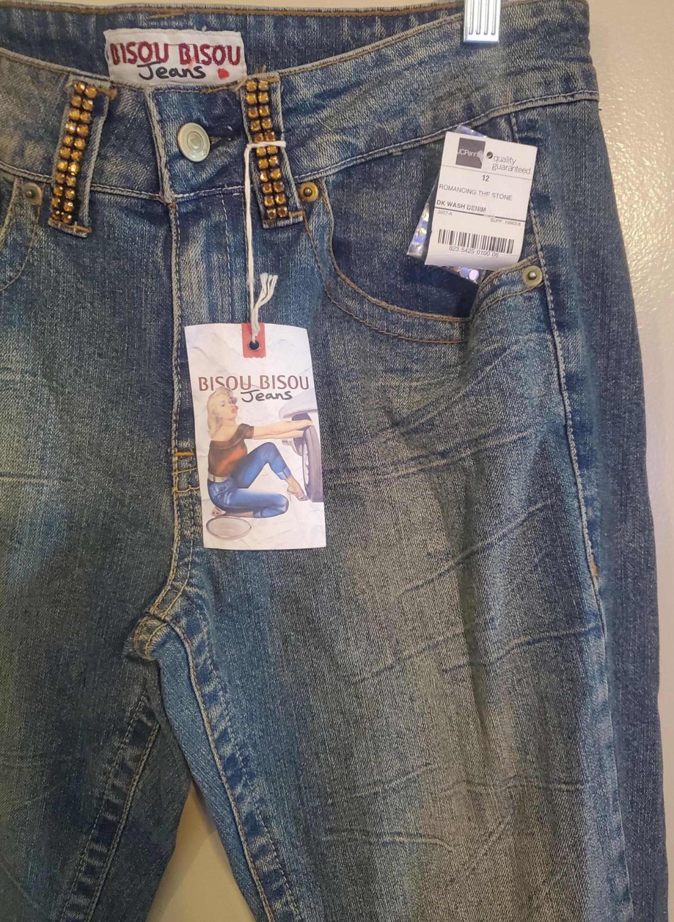 NWT Bisou Bisou Sz 7 Jean Capris Jeweled
