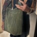 NWT-MADE IN INDIA, GENUINE olive green Suede Big Shopper Tote