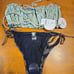 PQ PILYQ Ruched Bandeau top stitched full bottom and side tie Bottom Bikini Set