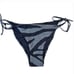 PQ PILYQ Ruched Bandeau top stitched full bottom and side tie Bottom Bikini Set