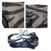 PQ PILYQ Ruched Bandeau top stitched full bottom and side tie Bottom Bikini Set