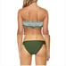 PQ PILYQ Ruched Bandeau top stitched full bottom and side tie Bottom Bikini Set