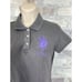POLO by RALPH LAUREN Womens Grey Polo Shirt Purple Pony Size M 15 Pit To Pit