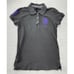 POLO by RALPH LAUREN Womens Grey Polo Shirt Purple Pony Size M 15 Pit To Pit