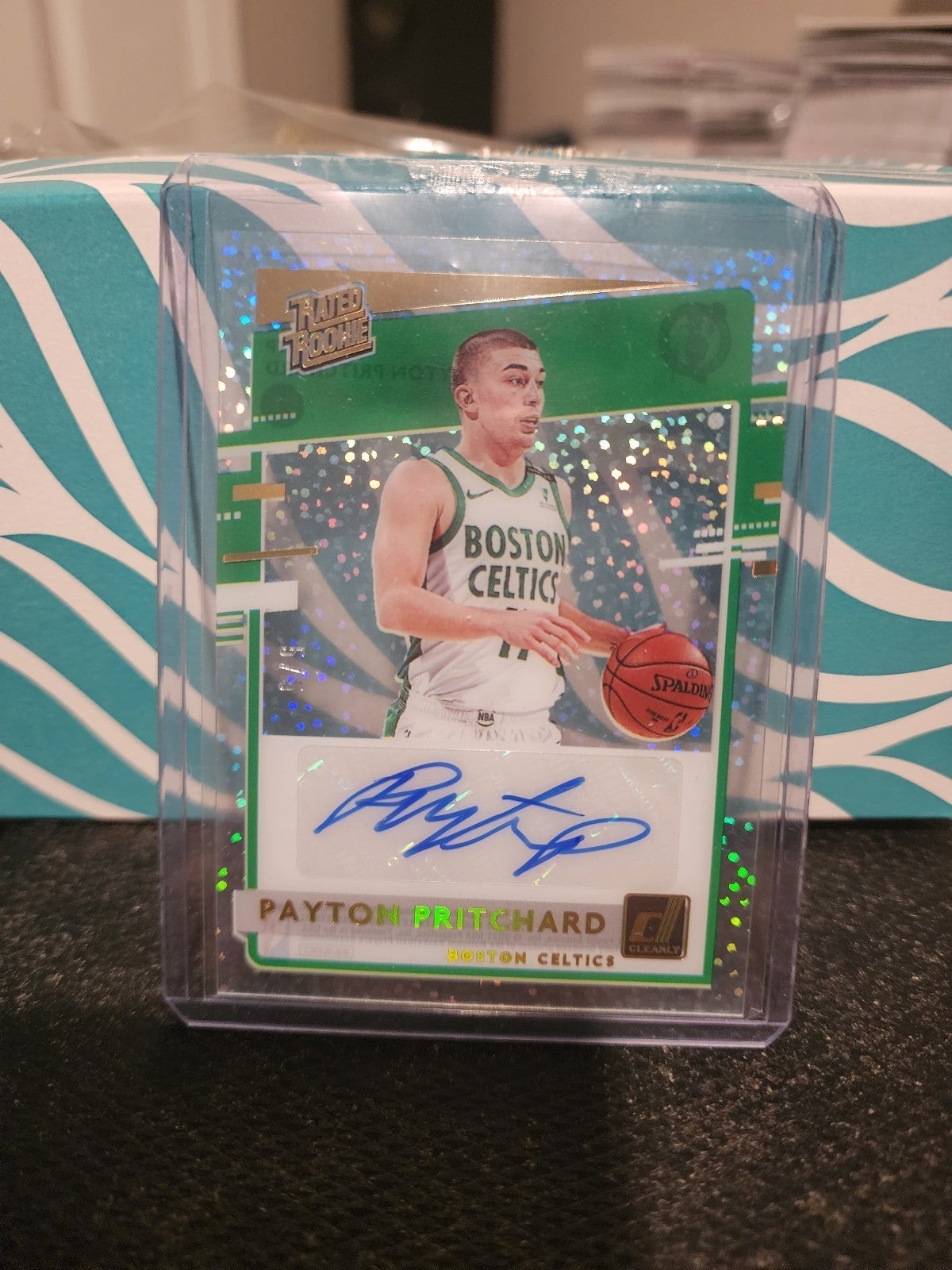 Payton Pritchard Clearly Donruss Rated Rookie Holo Gold Auto /5