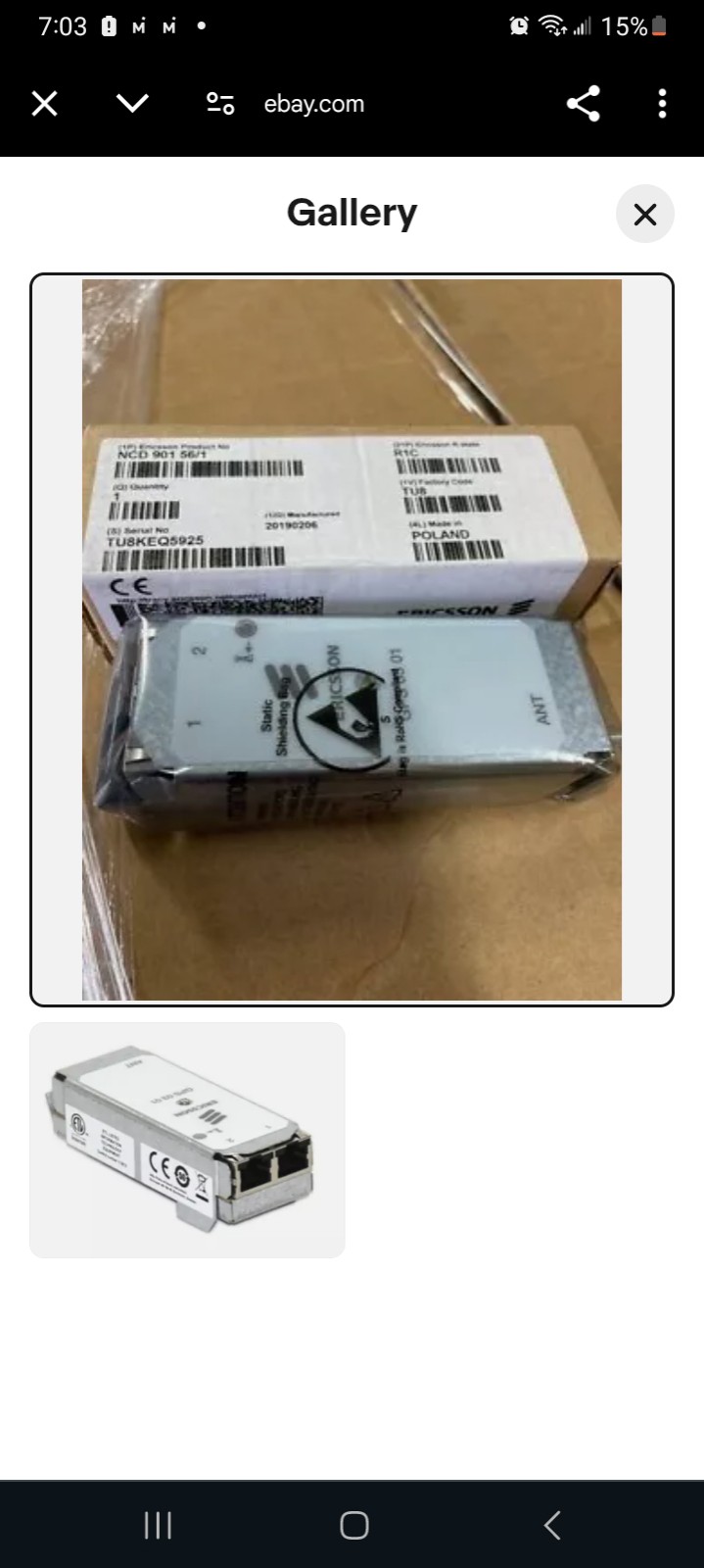 NEW Ericsson GPS 03 01 Module: NCD 901 56/1 or NCD90156/1