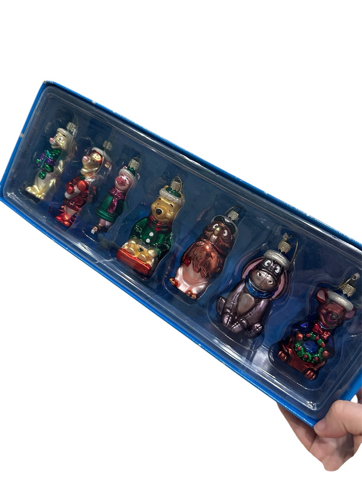 RARE VTG Disney Store Exclusive Blown Glass Ornaments Winnie the Pooh Set of 7