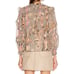 Ulla Johnson Lara Silk Metallic Printed Paisley Floral Blouse Top Ivory/Pink