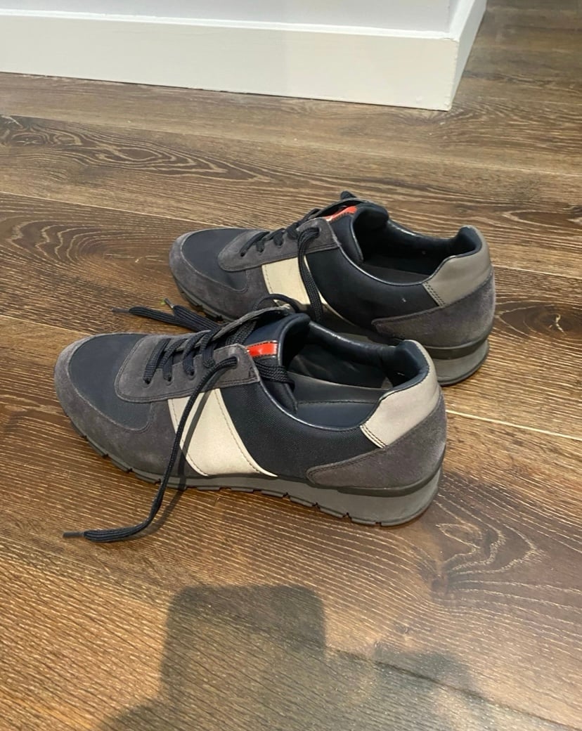 スニーカー PRADA**sneakers**White/Light grey/Dark blue**UK7.5 (JP27.5) Prada Re-Nylon Sneaker Grey White Men's - 2EE369 F G000 3LFV