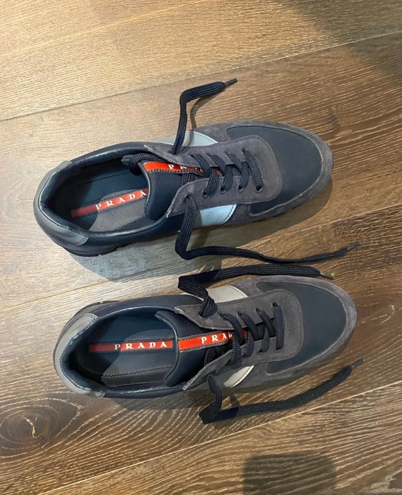 スニーカー PRADA**sneakers**White/Light grey/Dark blue**UK7.5 (JP27.5) Prada Re-Nylon Sneaker Grey White Men's - 2EE369 F G000 3LFV