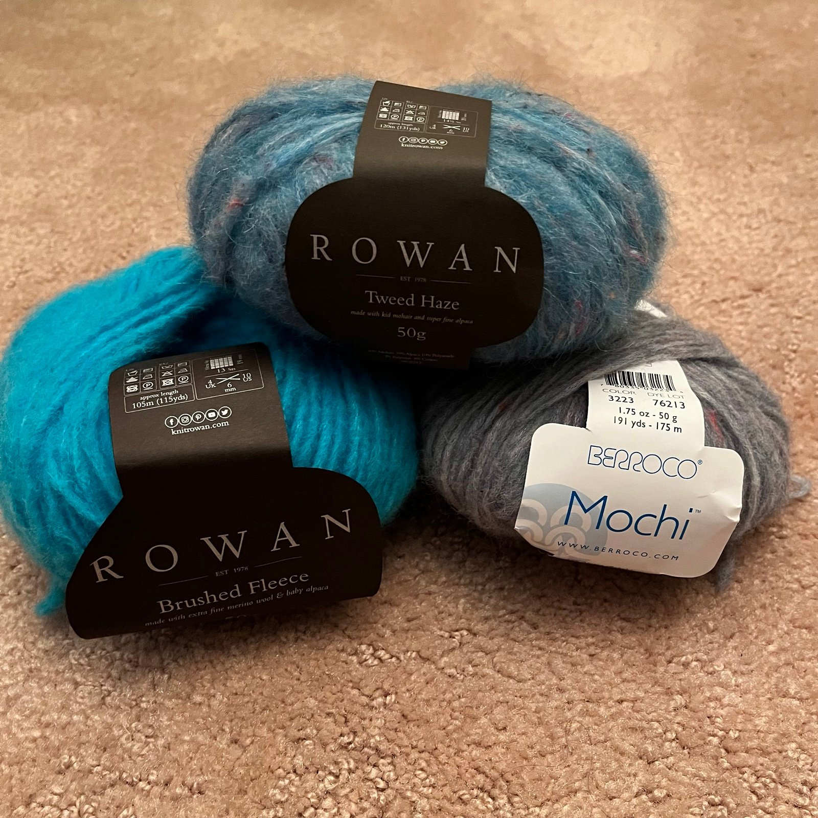 3 skeins Rowan and Berroco yarns