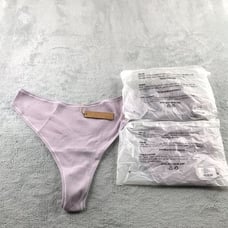 SKIMS Kim Kardashian 3 Pairs Ribbed Dipped Thong Iris Mica Size 3X New