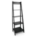 Solid Wood 5 Shelf Ladder Bookcase - Black-fsa4