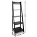Solid Wood 5 Shelf Ladder Bookcase - Black-fsa4