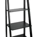 Solid Wood 5 Shelf Ladder Bookcase - Black-fsa4