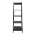 Solid Wood 5 Shelf Ladder Bookcase - Black-fsa4