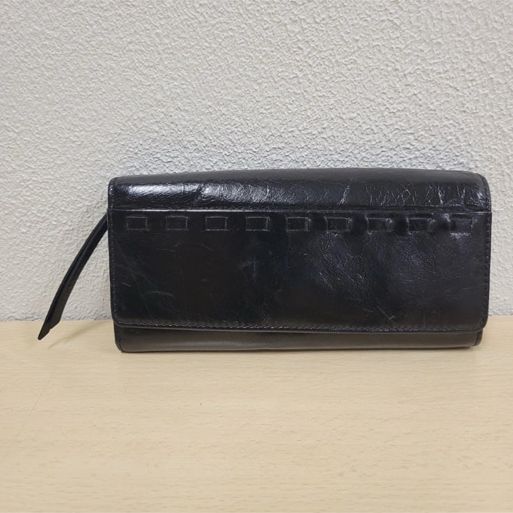 Hobo International Rider Genuine Leather Black Clutch Wallet Card Holder