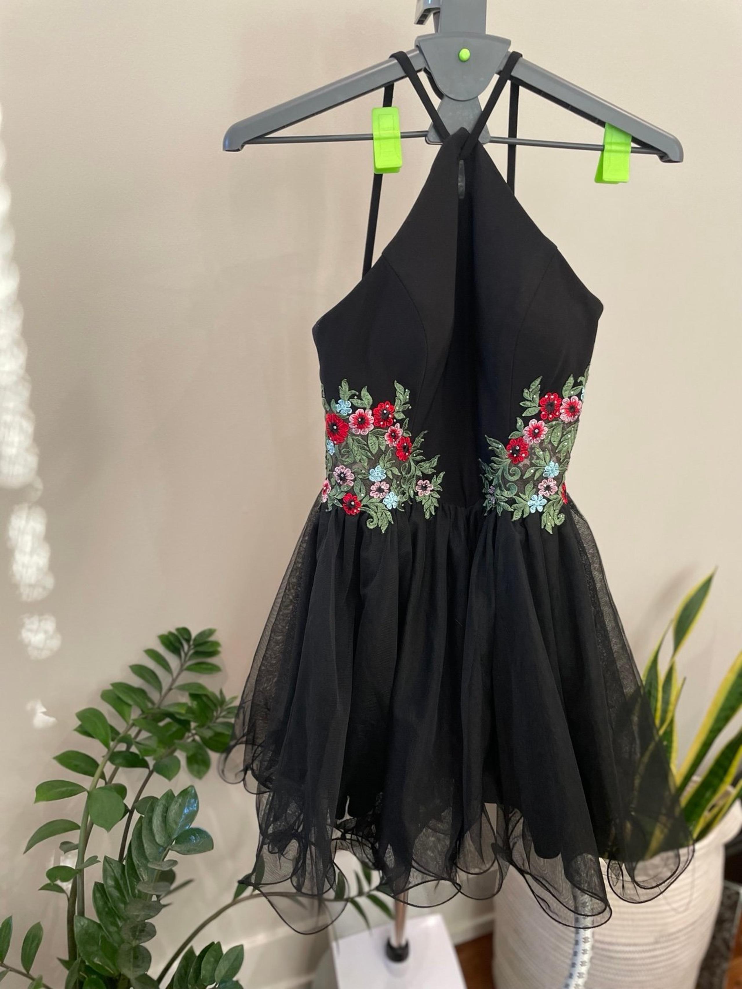 Blondie Nites  Embroidered Halter Tulle Dress Size 11
