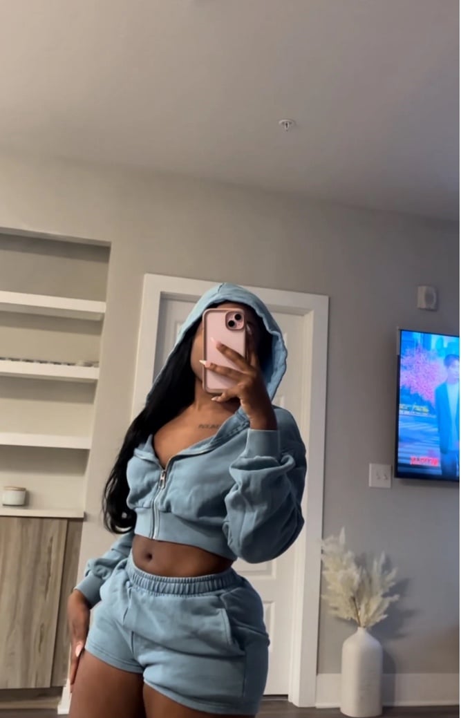 Acid Wash Shorts Set (Denim Blue)