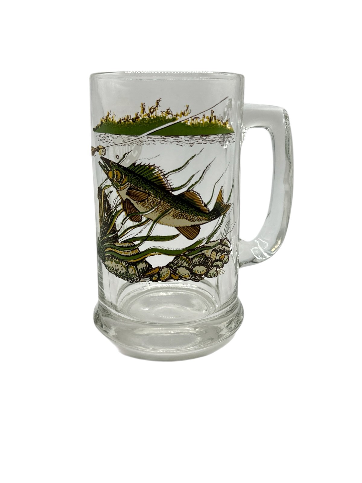 Vintage Heileman’s Old Style Collector’s Series Walleye Glass Beer Mug 1970’s