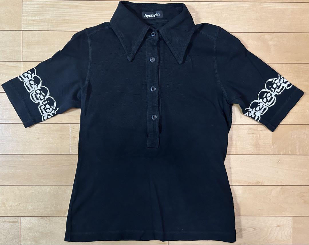 【★大感謝セール】 HYSTERIC Skull Girl Black, Sleeve, Short Shirt, Polo GLAMOUR トップス