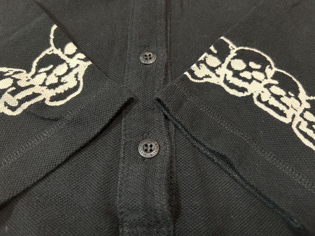 HYSTERIC GLAMOUR Polo Shirt, Short Sleeve, Black, Girl Skull