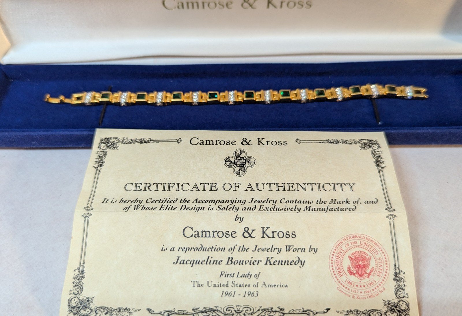 Camrose and Kross emerald and diamond bracelet