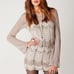 Free People Chevron Print Ivory Boho Hippie Wool Sweater Mini Date Dress S Rare