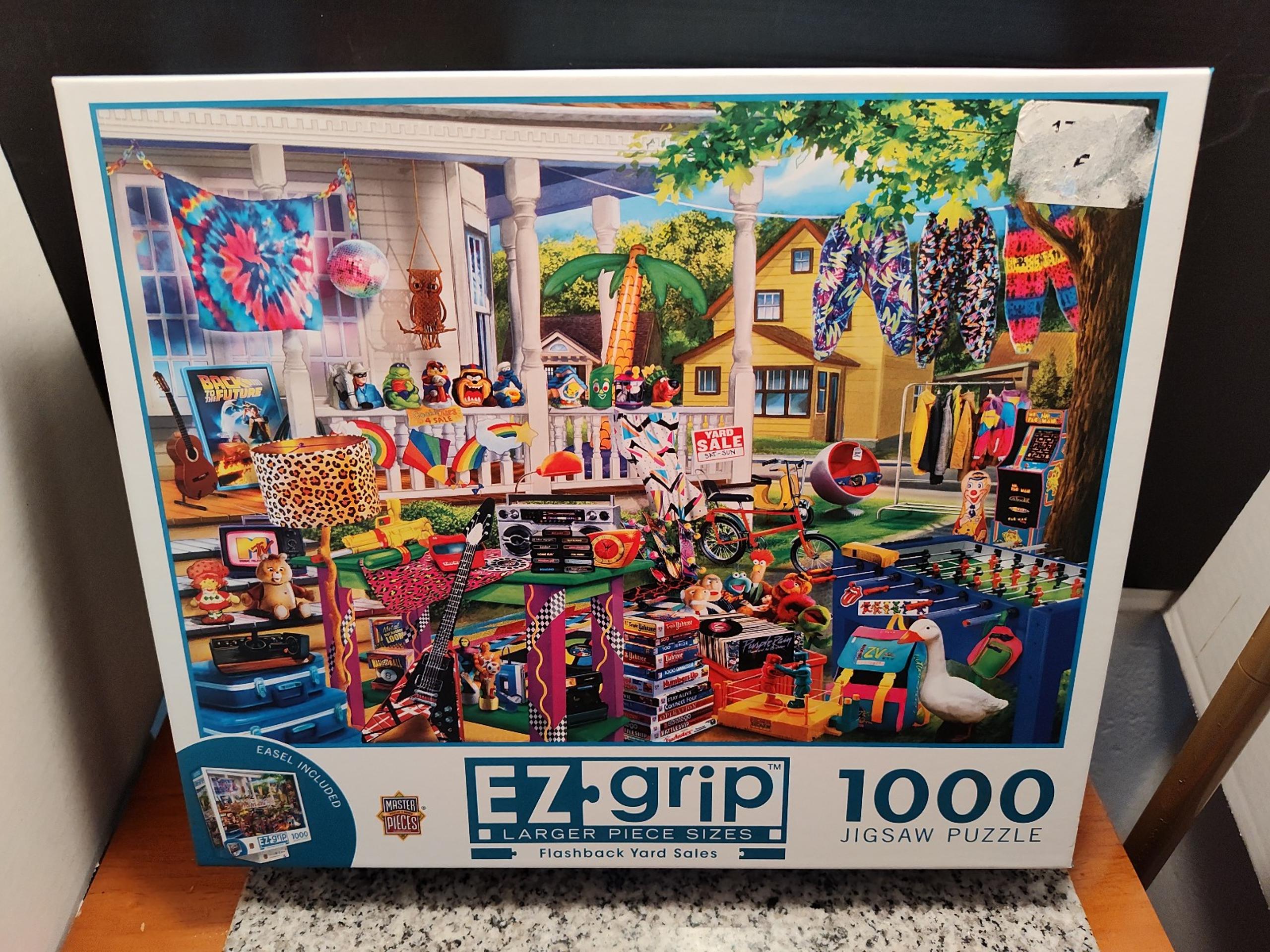Jigsaw Puzzle. MasterPieces 1000 Piece EZ Grip "Flashback Yard Sales".