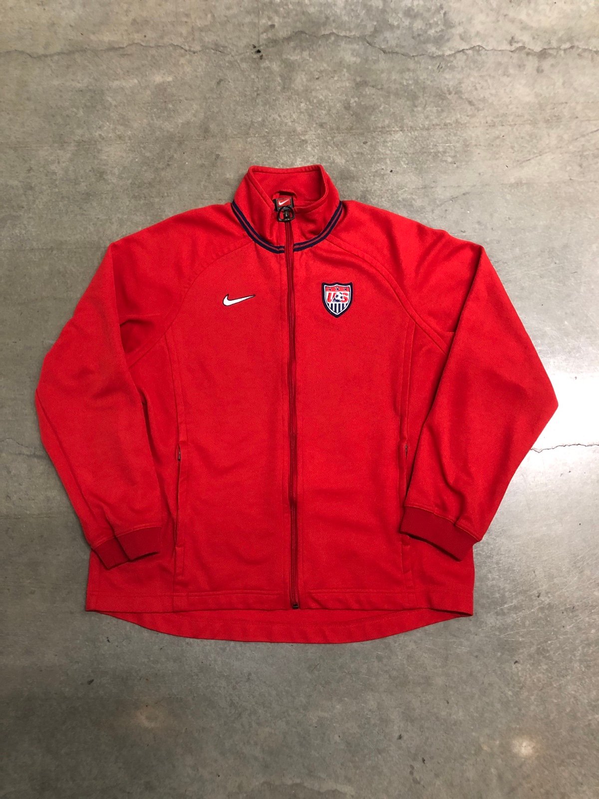 Vintage Y2K Nike USMNT USA Soccer Training Warm Up Track Jacket Adult Large