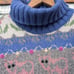 Super Cool Vintage 80's Italian Wool Animal Print Knit Turtleneck Sweater