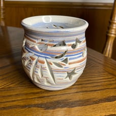 Handmade Ceramic Moon & Stars Luminary Candle Holder