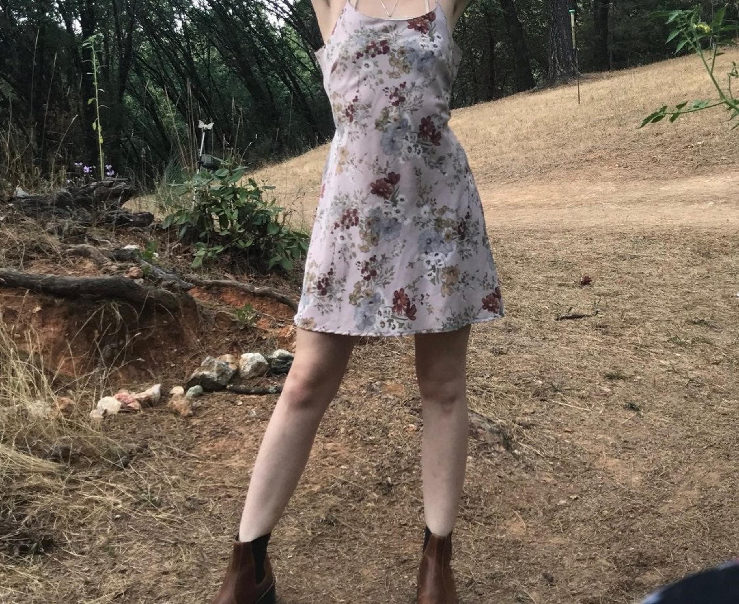 90's floral mini dress