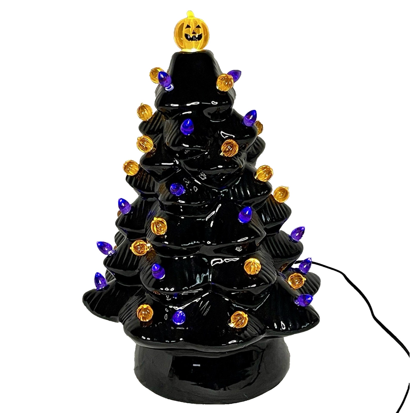 Mr Halloween Haunted Tree Ceramic Black 14 Pumpkin LED Lighted Mr Christmas