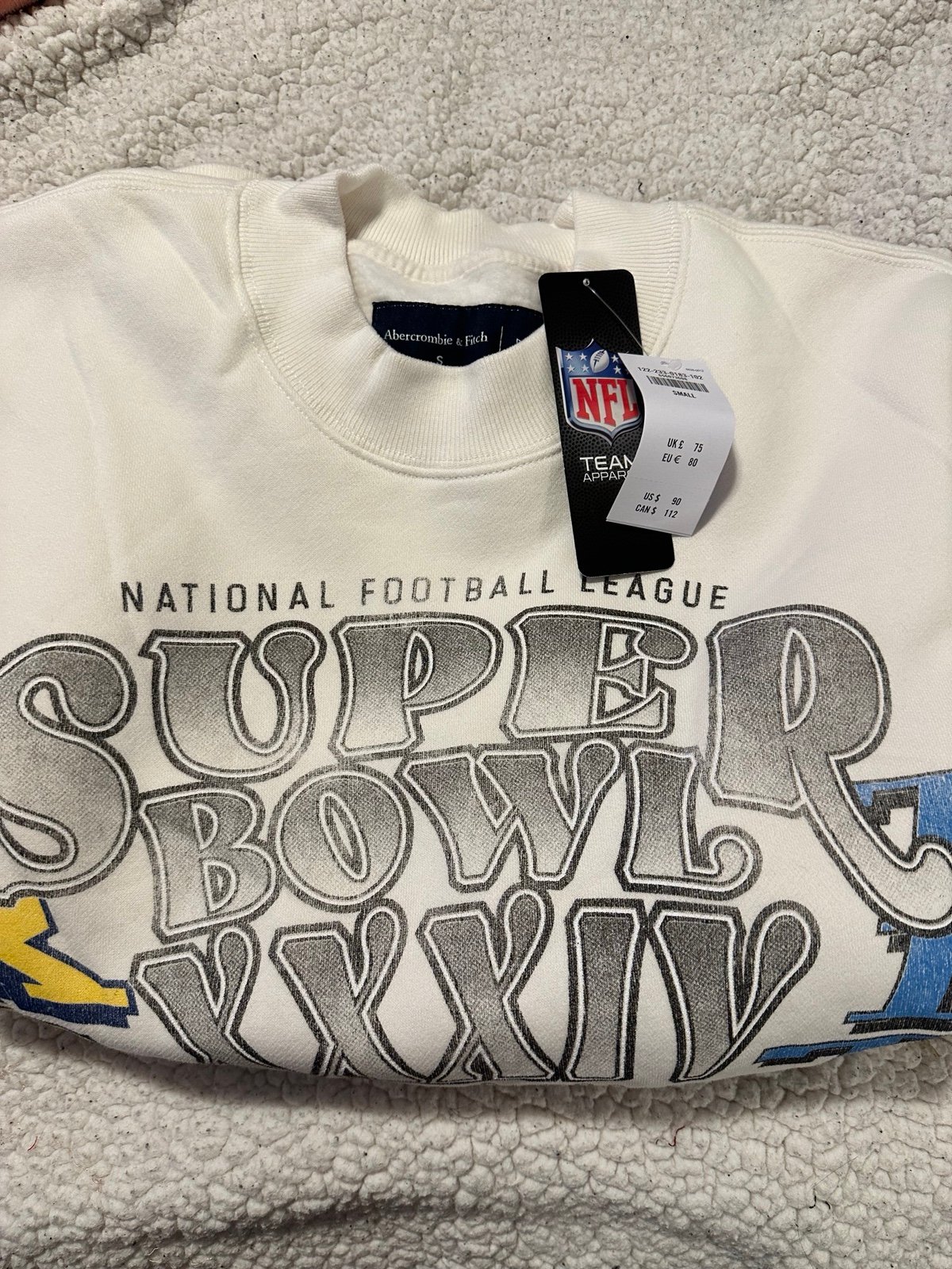 abercrombie vintage super bowl graphic crew sweatshirt