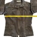 Tribal Jeans Distressed Denim Jacket Womens 4 Charcoal Black Zipper Pockets