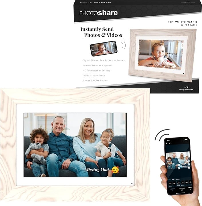 Simply Smart PhotoShare 10.1 Touchscreen WiFi Digital USB Picture Frame white