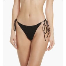 Frankies Bikinis Women's Fiona Crochet Side Tie Bikini Bottoms in Black LG 95