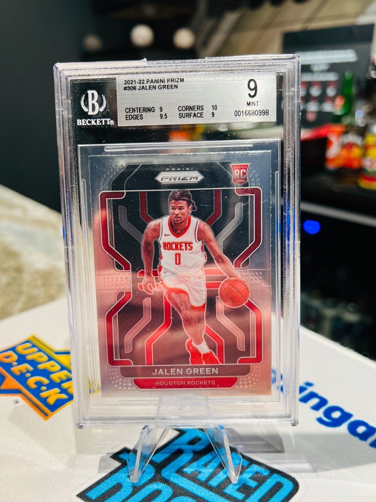 2021-22 Jalen Green Prizm Rookie Rc #306 Rockets Graded BGS 9 MINT ROCKETS